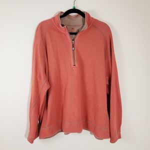 Tommy Bahama Mens Quarter Zip Pullover L Salmon